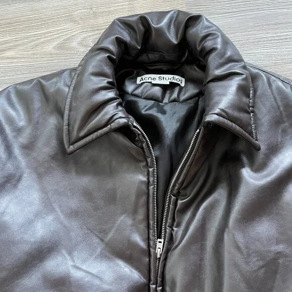 Acne Studios Coated Brown Bomber Jacket - Picture 7 of 7